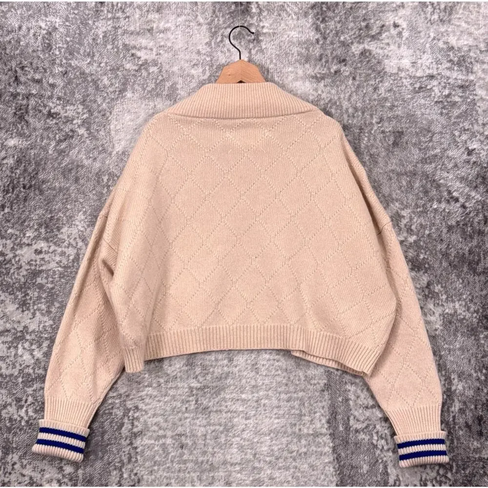 Maison Margiela Sweater 38 US 6 Womens Wool Knit Cropped Oversized Varsity
